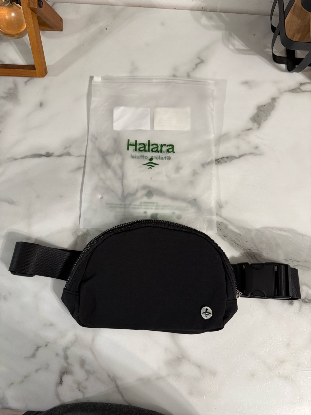 HALARA Black Belt Bag with Subtle Logo